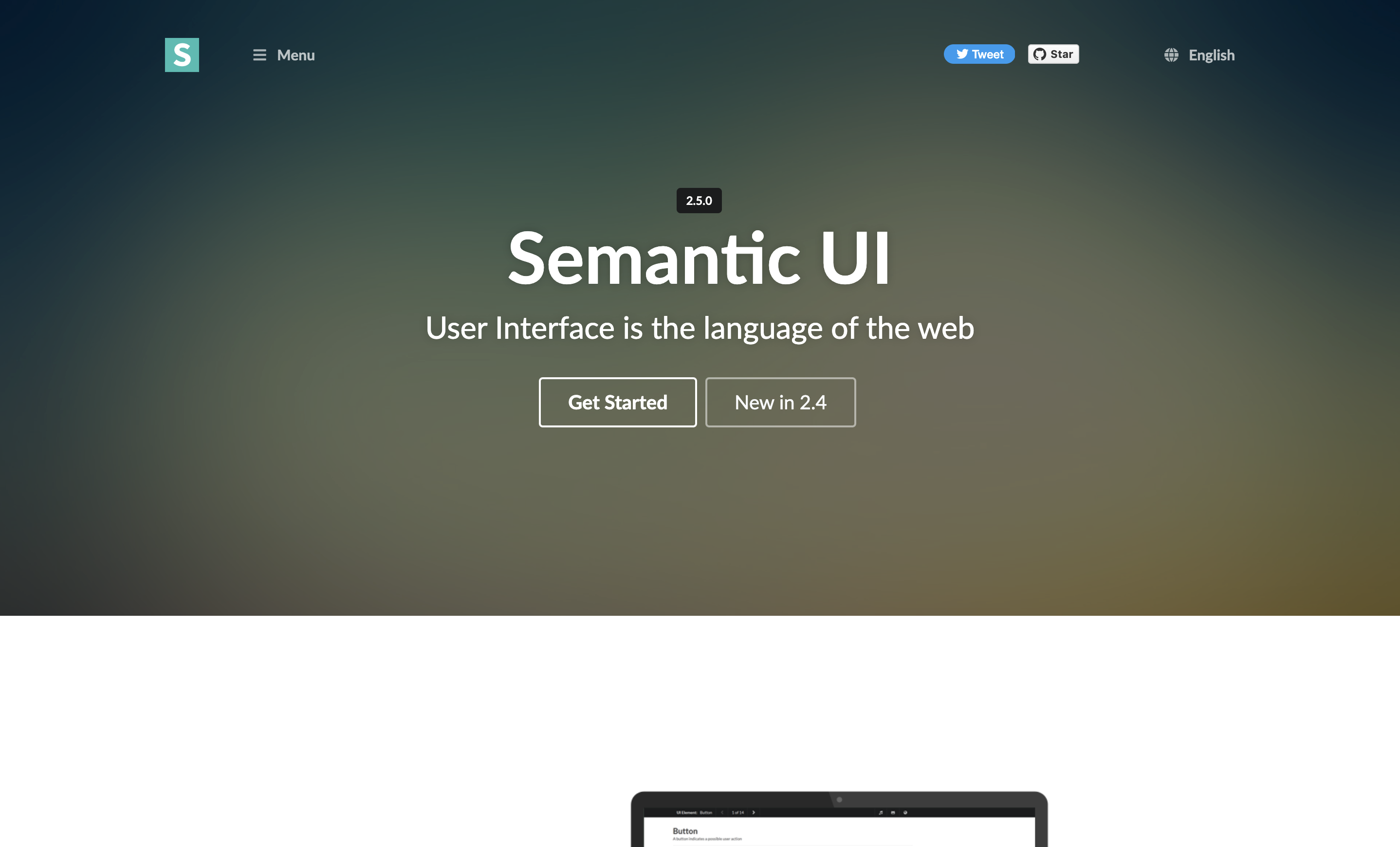Semantic UIのスクリーンショット
